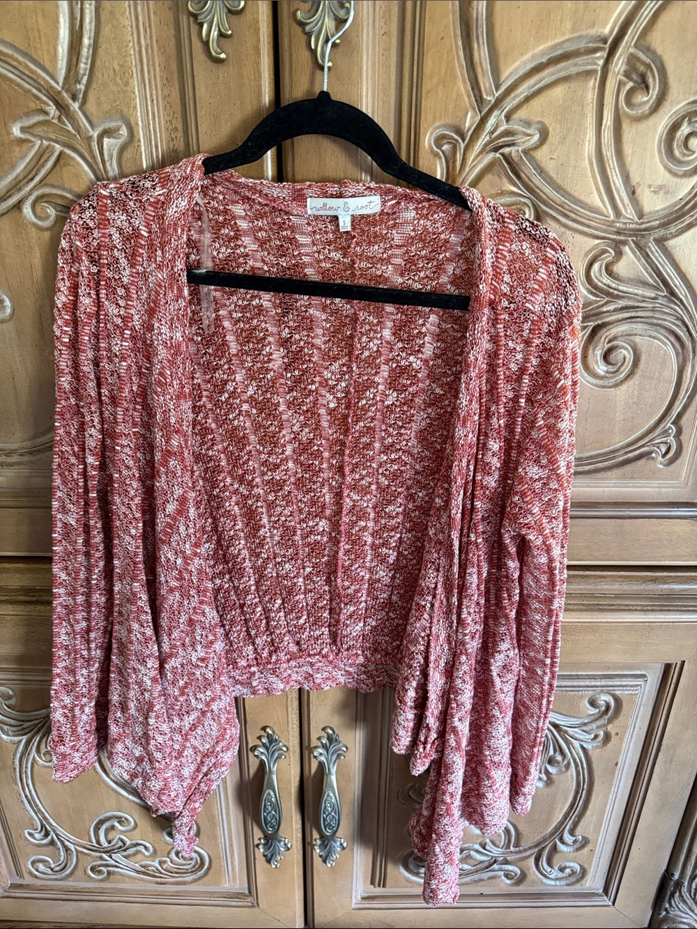 Tender Love Marled Rust Open-Front Women's Cardigan